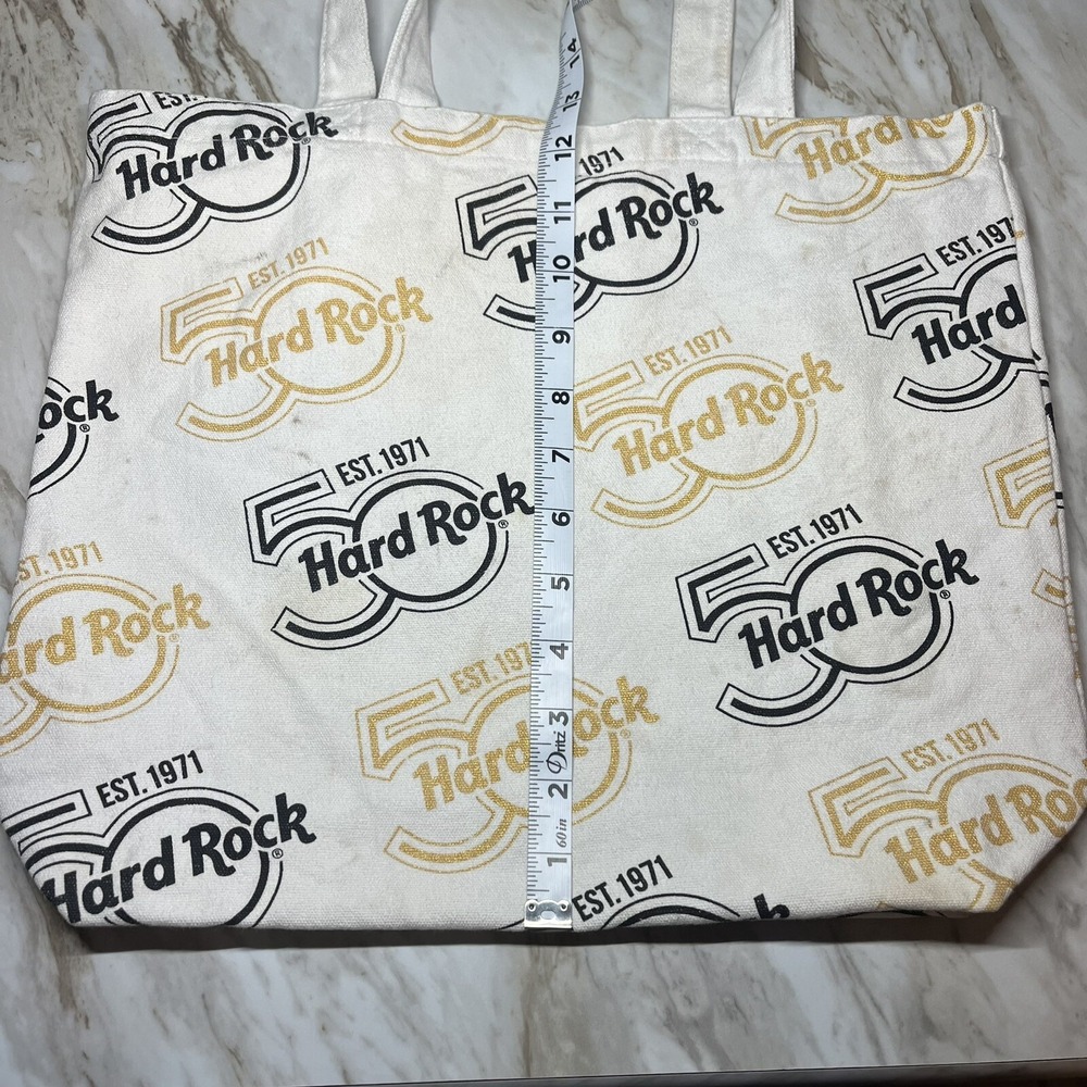 Hard Rock Canvas Tote‎ bag 50th Anniversary Limited Edition Gold Black - Picture 3 of 8
